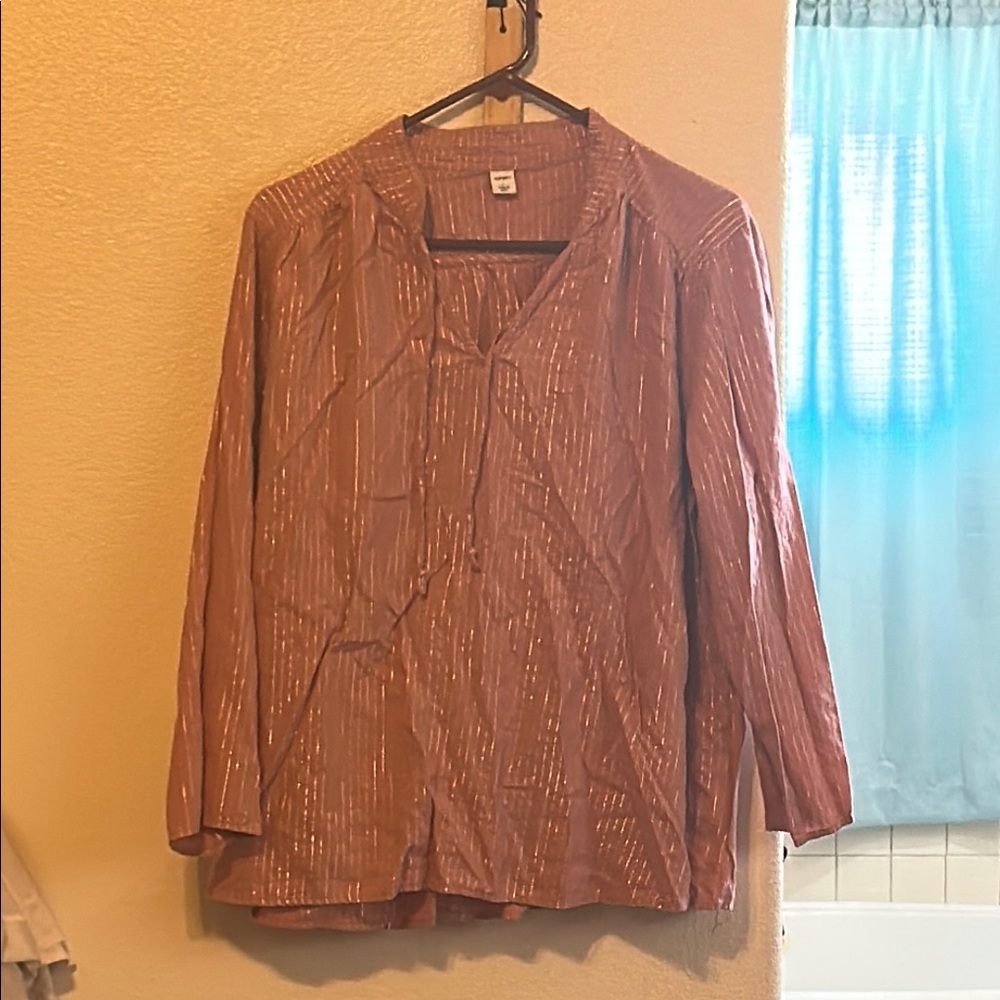 Old Navy Pink with silver sparkle lines Blouse
